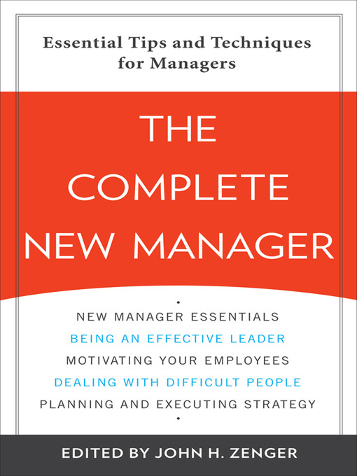 Title details for Complete New Manager by John H. Zenger - Available